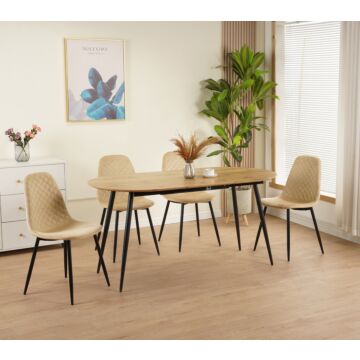 Трапезна маса ALBERT разтегателна, меден дъб/черно  (100.001.0200)