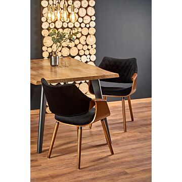 Трапезна маса DICKSON 120 разтегателна, натурален дъб/черно  (100.001.0189)