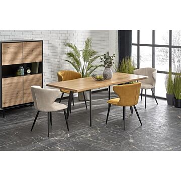 Трапезна маса DICKSON_2 150 разтегателна, натурален дъб/черно  (100.001.0199)