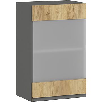 Кухненски шкаф LUSIL B-45/72 ВИТРИНА графит/златен дъб крафт  (005.002.0042)