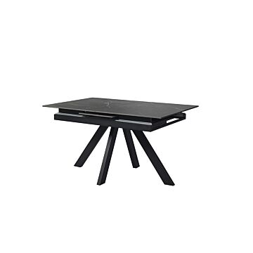 Трапезна маса DILAN разтегателна, черен мрамор/черно  (100.001.0203)