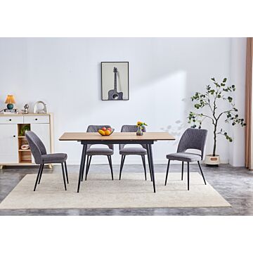 Трапезна маса JARED разтегателна, дъб севила/черно  (100.001.0208)