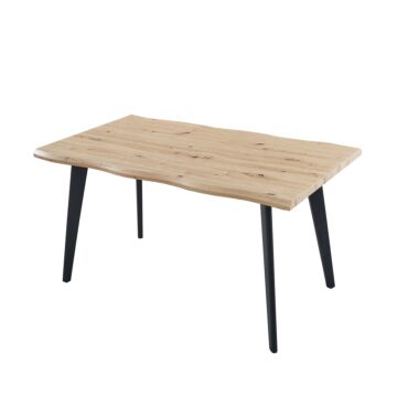 Трапезна маса VICTOR дъб небраска натур/черно  (100.001.0191)
