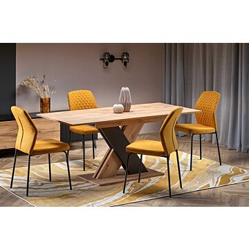 Трапезна маса XARELTO разтегателна, дъб вотан/черно  (100.001.0179)