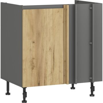 Кухненски шкаф LUSIL H-80/87 ЪГЛОВ графит/златен дъб крафт  (005.002.0057)