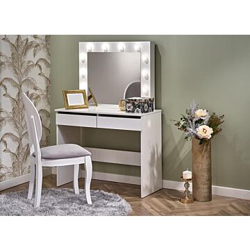 Тоалетка HOLLYWOOD с огледало и осветление, бяло  (100.008.0012)