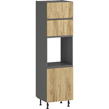 Кухненски шкаф LUSIL ШД-60/219 ЗА ФУРНА графит/златен дъб крафт  (005.002.0047)