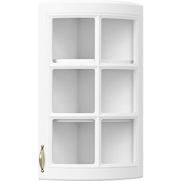 Кухненски шкаф  горен MICHELLE витрина,  заоблен В-30/72 бяло/бяло  (005.002.0714)