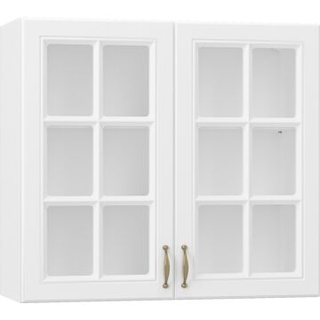 Кухненски шкаф  горен MICHELLE витрина,  В-80/72   бяло/бяло  (005.002.0705)