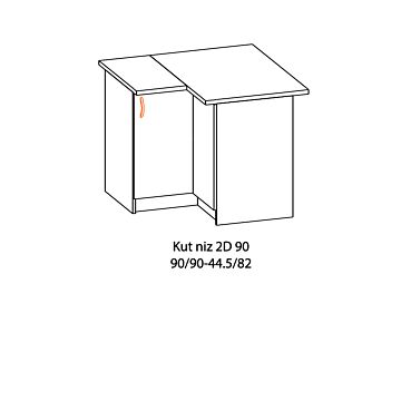 Кухненски шкаф OLA долен КУТ НИЗ 2Д 90Н елша  (089.001.0208)