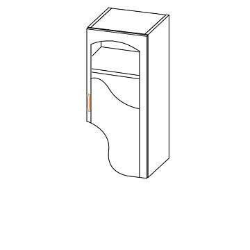 Кухненски шкаф PAULA ВИТРИНА 30ВВ ДЯСНА ВРАТА, бреза  (089.001.0971)