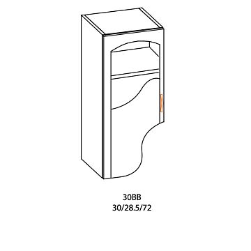 Кухненски шкаф PAULA ВИТРИНА 30ВВ ЛЯВА ВРАТА, бреза  (089.001.0970)
