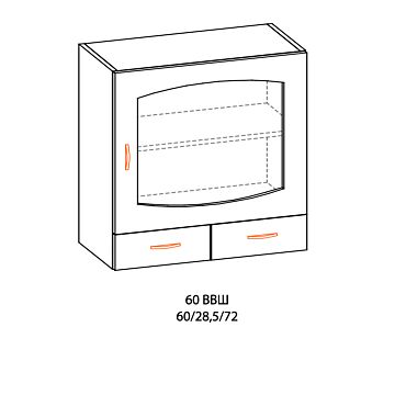 Кухненски шкаф PAULA ВИТРИНА 60ВВШ, бреза  (089.001.1035)