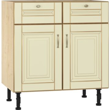 Кухненски шкаф VANILLA Н-80/87 2 врати+2 чекмеджета, клен/златна патина  (004.100.0007)