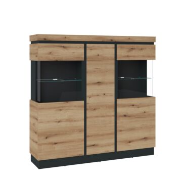 Витрина CORTE CORV04 крайбрежен дъб/сиво  (088.002.0064)