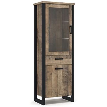 Витрина  EMILI 1В1Д1Ш колониален дъб гранж/черно  (089.004.0175)