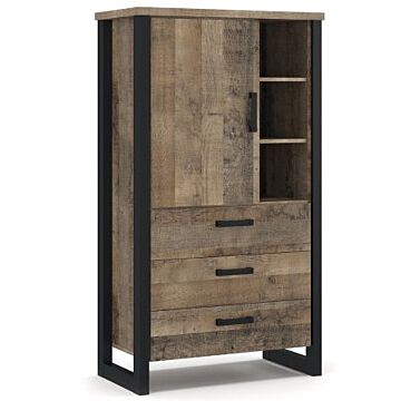 Шкаф  EMILI 1Д3Ш колониален дъб гранж/черно  (089.004.0177)