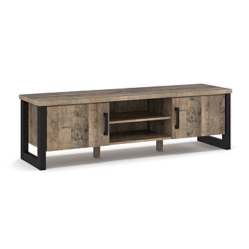 Шкаф EMILI 2Д ТВ колониален дъб гранж/черно  (089.004.0129)