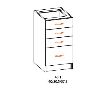 Кухненски шкаф ALINA долен 40H с плот тъмен мрамор  (089.001.0103)