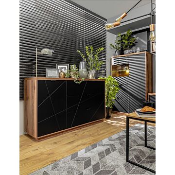 Скрин FORN KOM1D3S корпус дъб делано/фронт черно мат  (007.011.0003)