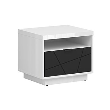 Нощно шкафче FORN KOM1S корпус бял лак/фронт черно мат  (007.011.0041)