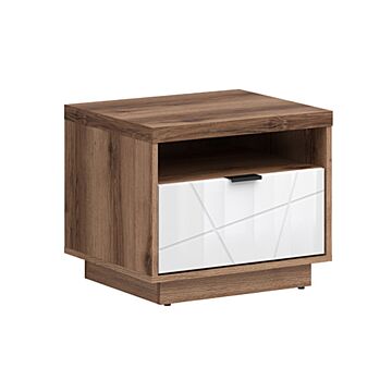 Нощно шкафче FORN KOM1S корпус дъб делано/фронт бял лак  (007.011.0042)