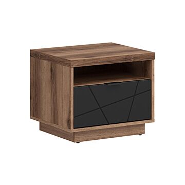 Нощно шкафче FORN KOM1S корпус дъб делано/фронт черно мат  (007.011.0043)