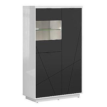 Витрина FORN REG2D1W корпус бял лак/фронт черно мат  (007.011.0023)