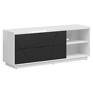 ТВ шкаф FORN RTV2S корпус бял лак/фронт черно мат  (007.011.0025)