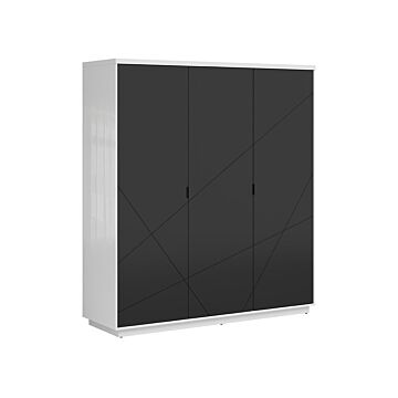 Гардероб FORN SZF3D корпус бял лак/фронт черно мат  (007.011.0057)
