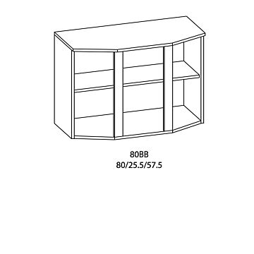 Кухненски шкаф ALINA 80ВВ витрина горен  тъмен мрамор  (089.001.0106)