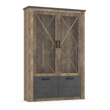 GEORGIA 2Д2В витрина/пенал колониален дъб/матера  (089.004.0103)