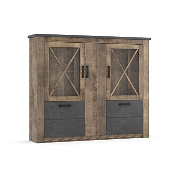 GEORGIA 3Д2В комод/витрина колониален дъб/матера  (089.004.0100)