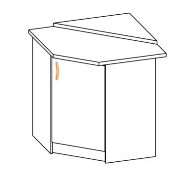 Кухненски шкаф ALINA долен КУТ НИЗ 90Н С ПЛОТ тъмен мрамор  (089.001.0115)