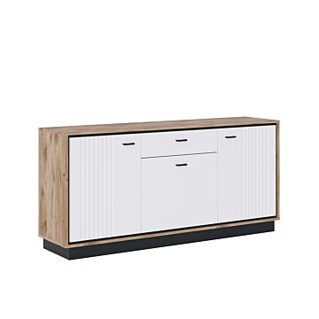 Скрин MESTRE METK01 дъб викинг-черно/бял лак  (088.002.0051)