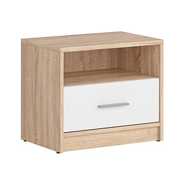 Нощно шкафче NEPO PLUS KOM1S корпус дъб сонома/фронт бяло  (020.004.0303)