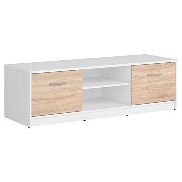 ТВ шкаф NEPO PLUS RTV2D корпус бяло/фронт дъб сонома  (020.004.0246)