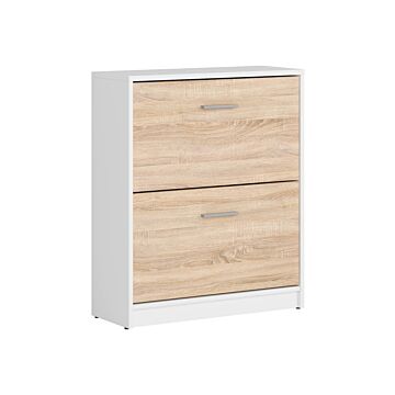 Шкаф за обувки NEPO PLUS SFB2K2 корпус бяло/фронт дъб сонома  (020.004.0132)