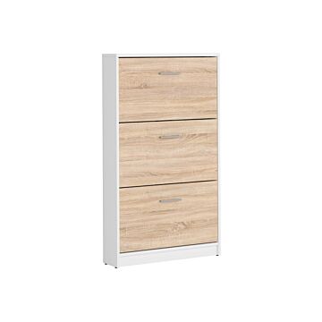 Шкаф за обувки NEPO PLUS SFB3K корпус бяло/фронт дъб сонома  (020.004.0127)