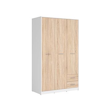 Гардероб NEPO PLUS SZF3D2S корпус бяло/фронт дъб сонома  (020.004.0131)