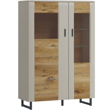 Ниска витрина ROMY RMYV02L светло сиво/дъб флагстаф  (088.004.0052)