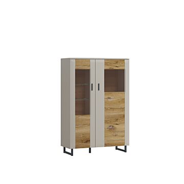 Ниска витрина ROMY RMYV02R светло сиво/дъб флагстаф  (088.004.0053)