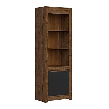 Шкаф RUSO REG1D корпус дъб април/фронт черно мат  (023.006.0019)