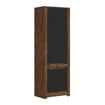 Шкаф RUSO REG2D корпус дъб април/фронт черно мат  (023.006.0037)