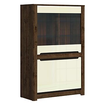 Витрина RUSO REG2W2D корпус дъб април/фронт перлен лак  (023.006.0003)