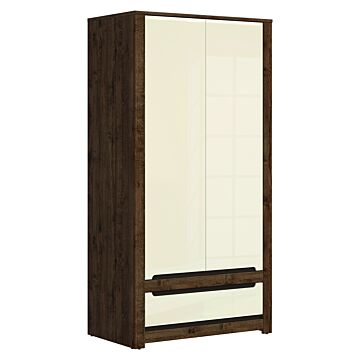 Гардероб RUSO SZF2D1S корпус дъб април/фронт перлен лак  (023.006.0009)