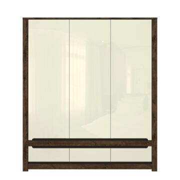 Гардероб RUSO SZF3D3S корпус дъб април/фронт перлен лак  (023.006.0024)