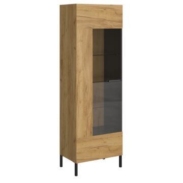 Висока витрина SANTES 1W златен дъб крафт/антрацит  (092.093.0028)
