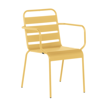 Метален градински стол INISA - жълт (3535138)