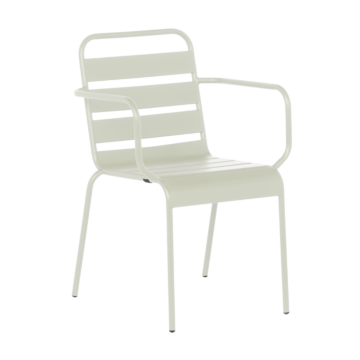 Метален градински стол INISA - светлосив (3535136)